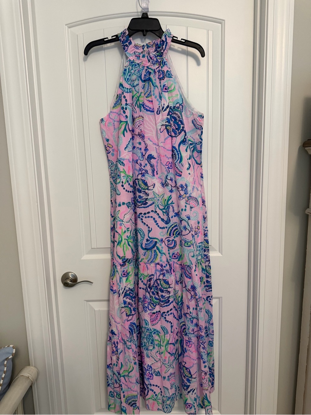NWT Lilly Pulitzer Pink Mermaid Halter Maxi Dress